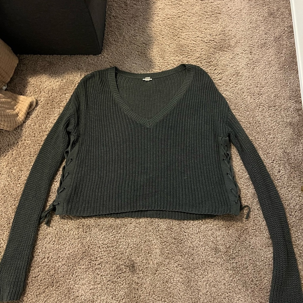 Garage Dark Green Knit Sweater